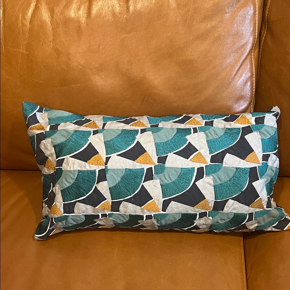 West Elm Navy Geo Accent Pillow